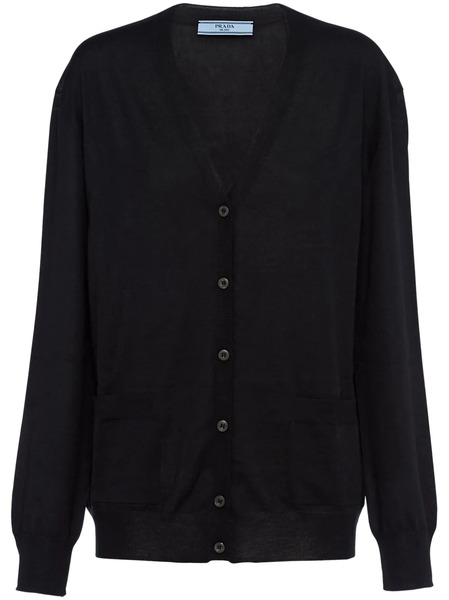  Prada V-neck Wool-cashmere Cardigan - Black 