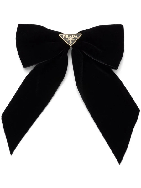  Prada Velvet Bow Hair Clip - Black 
