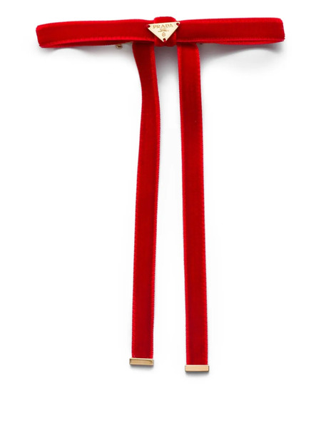  Prada Velvet Hair Clip - Red 