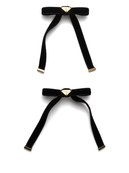  Prada Velvet Hair Clips - Black 