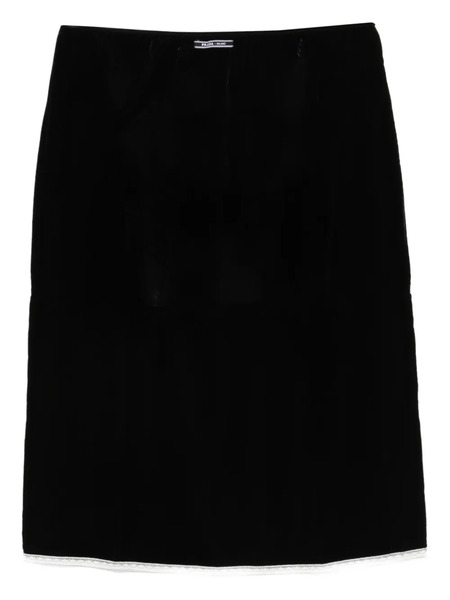  Prada Velvet Midi Skirt - Black 