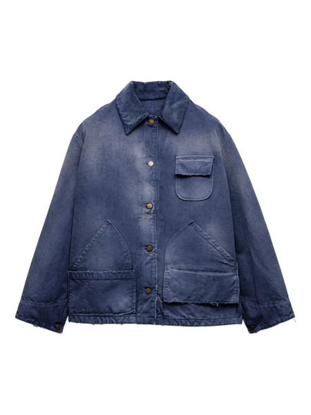  Prada Washed Canvas Jacket - Blue 