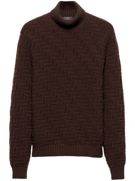  Prada Wool And Cashmere Turtleneck Sweater - Brown 