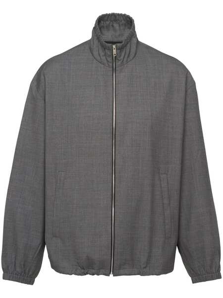  Prada Wool Blouson Jacket - Grey 