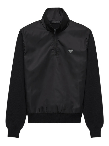  Prada Wool Half-zipper Sweater - Black 