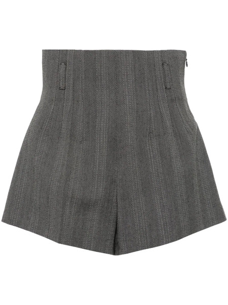  Prada Wool Pleated Shorts - Grey 