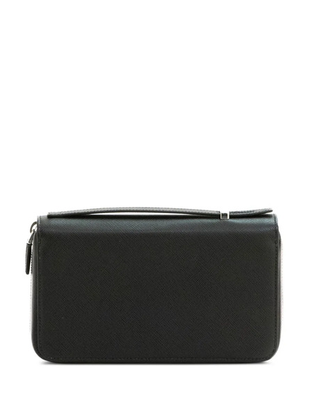  Prada Zip-around Top Handle Wallet - Black 