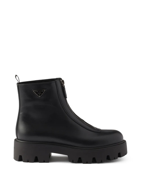  Prada Zipped Ankle Boots - Black 