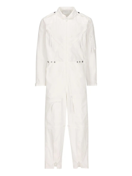 Prada Zipped-details Jumpsuit - White 
