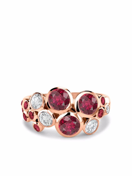  Pragnell 18kt Rose Gold Bubbles Ruby And Diamond Dress Ring - Pink 