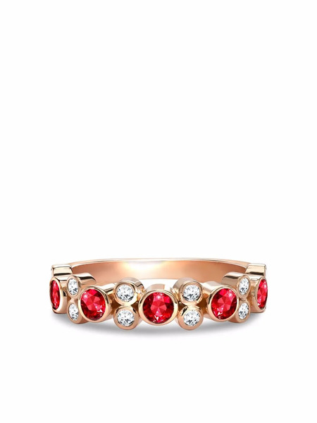  Pragnell 18kt Rose Gold Bubbles Ruby And Diamond Ring - Pink 
