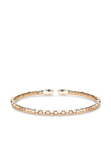  Pragnell 18kt Rose Gold Groove Textured Bangle Bracelet 
