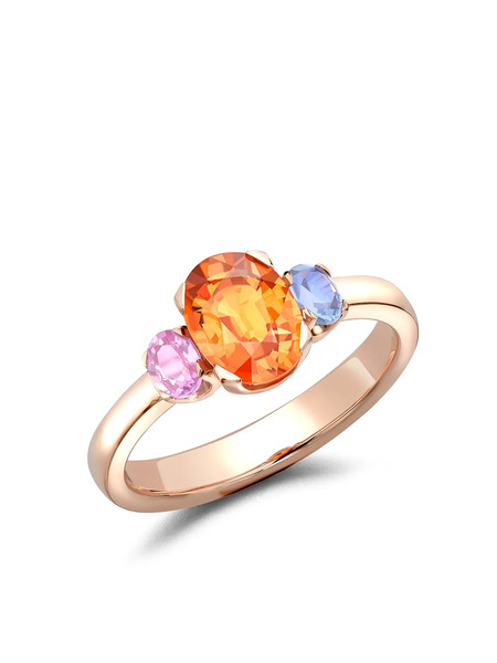  Pragnell 18kt Rose Gold Rainbow Fancythree-stone Sapphire Ring - Pink 