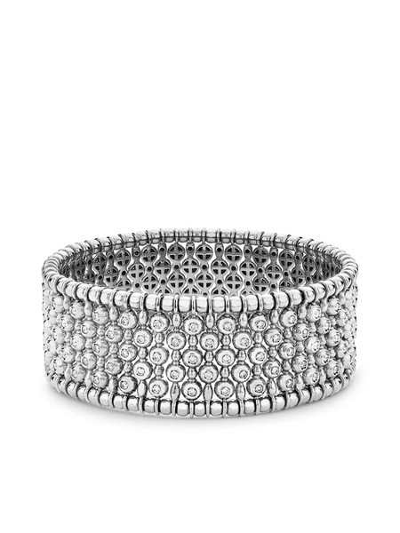  Pragnell 18kt White Gold Bohemia Diamond Wide Bangle - Silver 