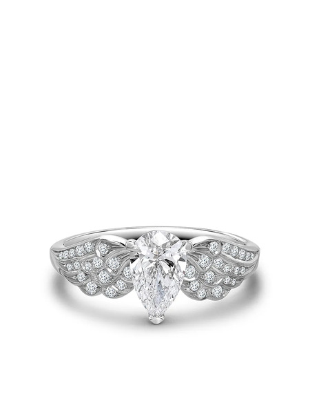  Pragnell Platinum Pear Shaped Diamond Tiara Ring - Silver 