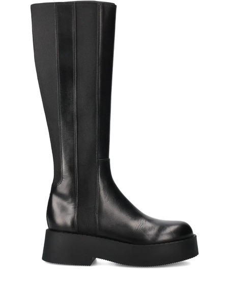  Premiata Elasticated-panels Leather Boots - Black 