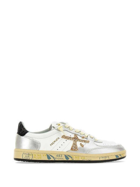  Premiata Glitter Leather Sneakers - White 