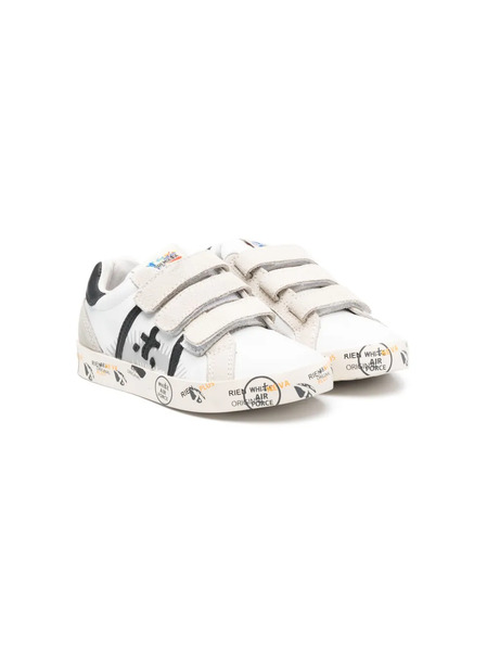  Premiata Kids Andy Touch-strap Leather Sneakers - White 
