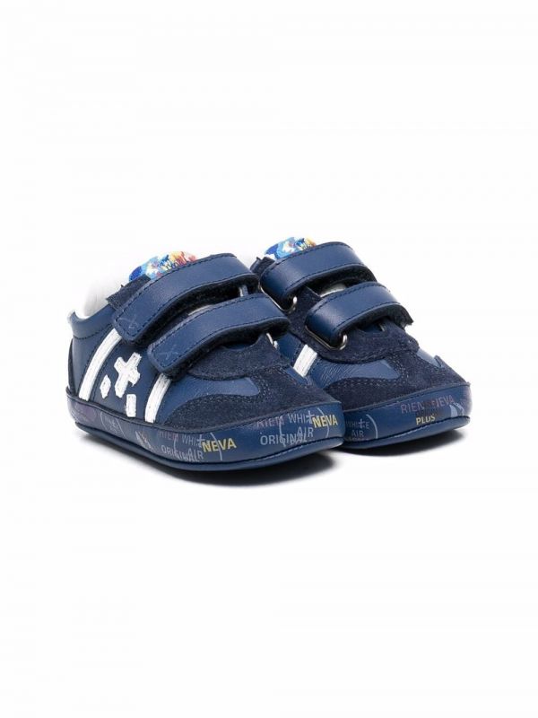  Premiata Kids Andy Touch-strap Sneakers - Blue 