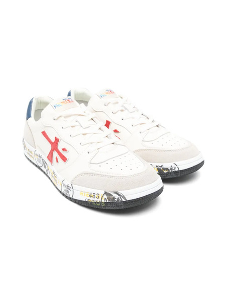  Premiata Kids Suede-panelled Sneakers - White 