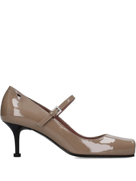  Premiata 65mm Strap-detailed Square-toe Heeled Pumps - Brown 