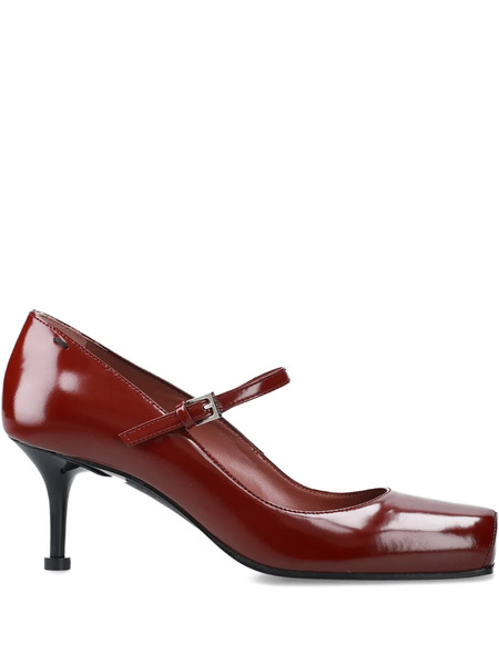 Premiata 65mm Strap-detailed Square-toe Heeled Pumps - Red 