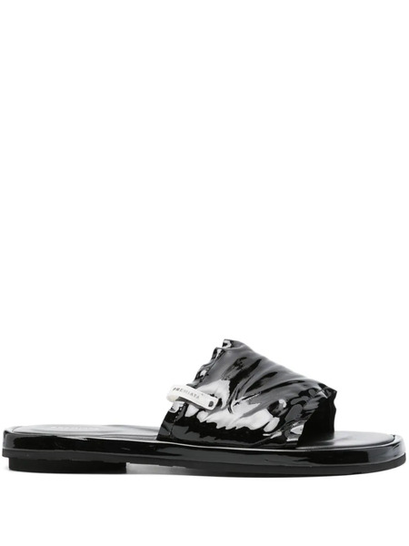  Premiata Patent Leather Slides - Black 