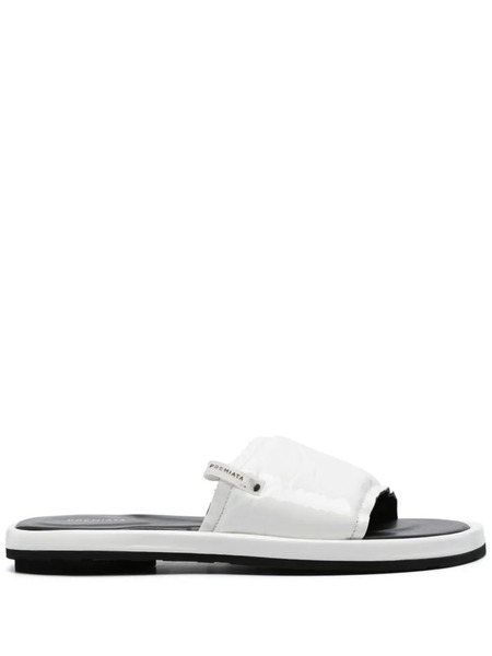  Premiata Patent Leather Slides - White 