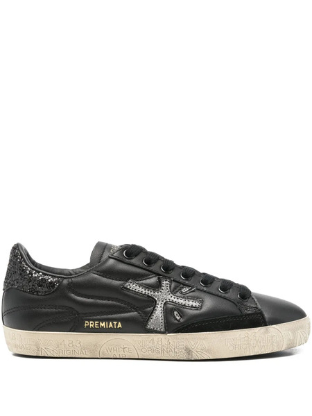  Premiata Steven Glitter-panelsneakers - Black 