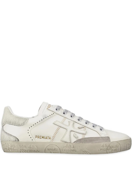  Premiata Stevend Embroidered-logo Sneakers - White 