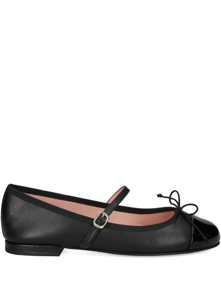  Pretty Ballerinas Irma Cap-toe Bow Ballet Flats - Black 