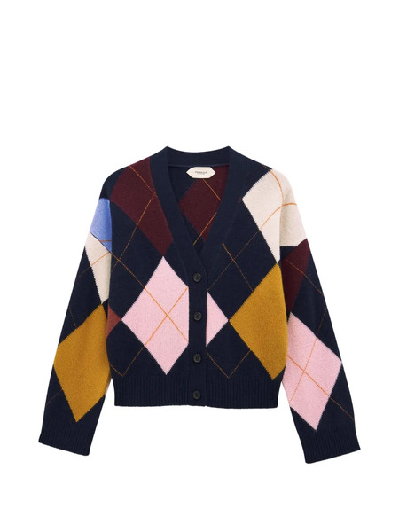 Pringle Of Scotland Argyle Buttoned Cardigan - Blue 