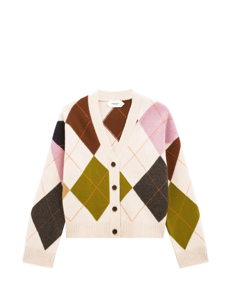  Pringle Of Scotland Argyle Buttoned Cardigan - Neutrals 