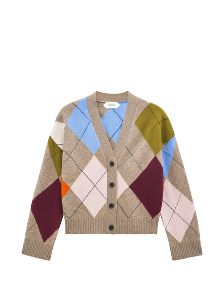  Pringle Of Scotland Argyle-pattern Lambswool Cardigan - Neutrals 