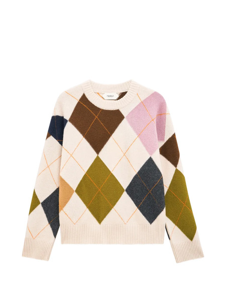  Pringle Of Scotland Crew-neck Argyle Sweater - Neutrals 