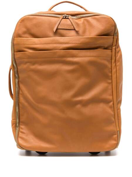  Private Stock Leather Rolling Suitcase - Brown 