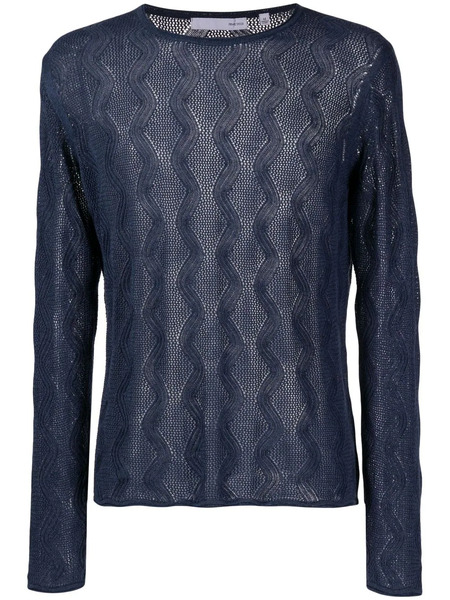  Private Stock The Cambon Wave-pattern Jumper - Blue 