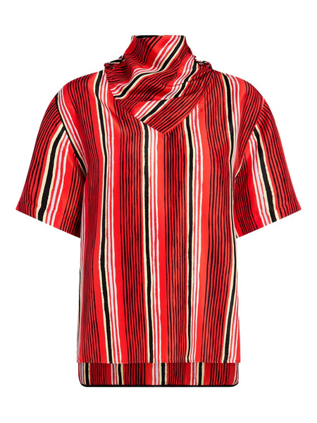  Proenza Schouler Amira Striped Blouse - Red 