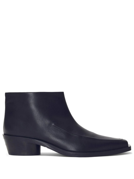  Proenza Schouler Bronco Leather Ankle Boots - Black 