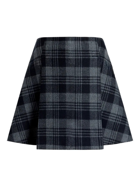  Proenza Schouler Cassia Plaid Wool Mini Skirt - Grey 