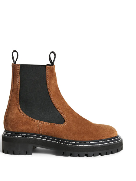  Proenza Schouler Contrast-stitch Suede Chelsea Boots - Brown 