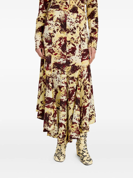  Proenza Schouler Joelle Printed Midi Skirt - Yellow 