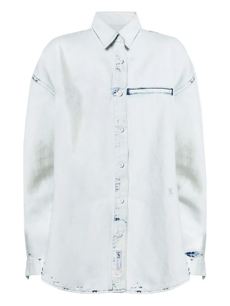  Proenza Schouler Kruger Bleach-effect Denim Shirt - Blue 