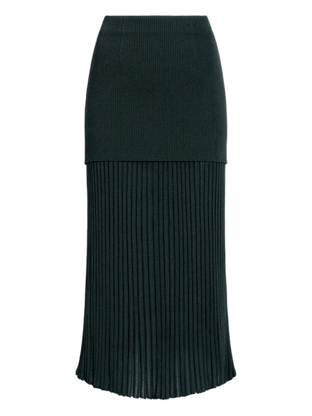  Proenza Schouler Luiza Ribbed Midi Skirt - Green 