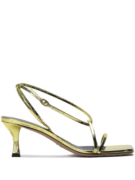  Proenza Schouler 60mm Metallic-leather Sandals - Gold 