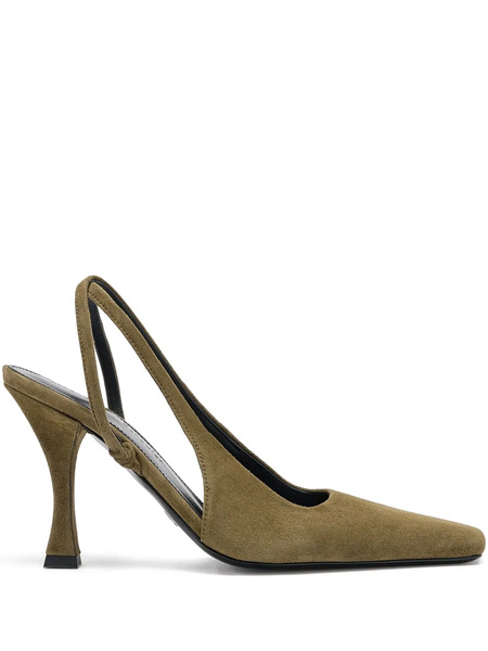  Proenza Schouler 90mm Trap Cross Heeled Pumps - Green 