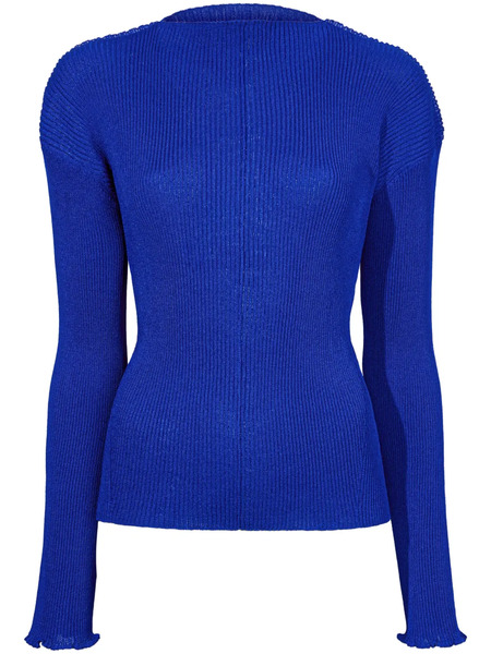  Proenza Schouler Mock-neck Ribbed Sweatshirt - Blue 