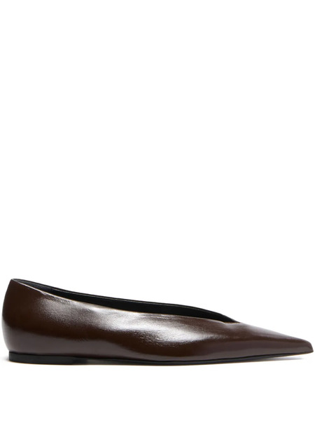  Proenza Schouler Pointed-toe Lambskin Ballet Flats - Brown 