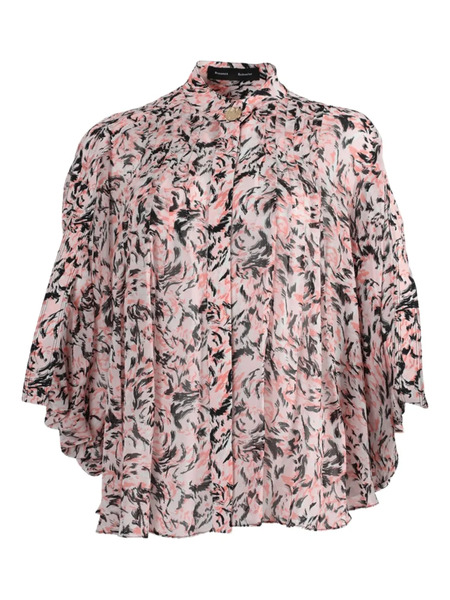  Proenza Schouler Printed-pattern Short-sleeve Blouse - Pink 
