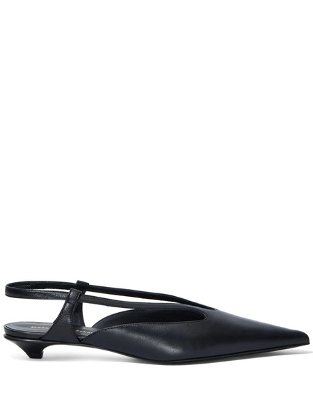  Proenza Schouler Slingback Leather Pumps - Black 